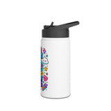 Cute Stainless Steel Water Bottle for Kids, Good Days Drink Bottle, Kawaii Space School Bottle, Positive Gift, Colorful Kids Drinkware