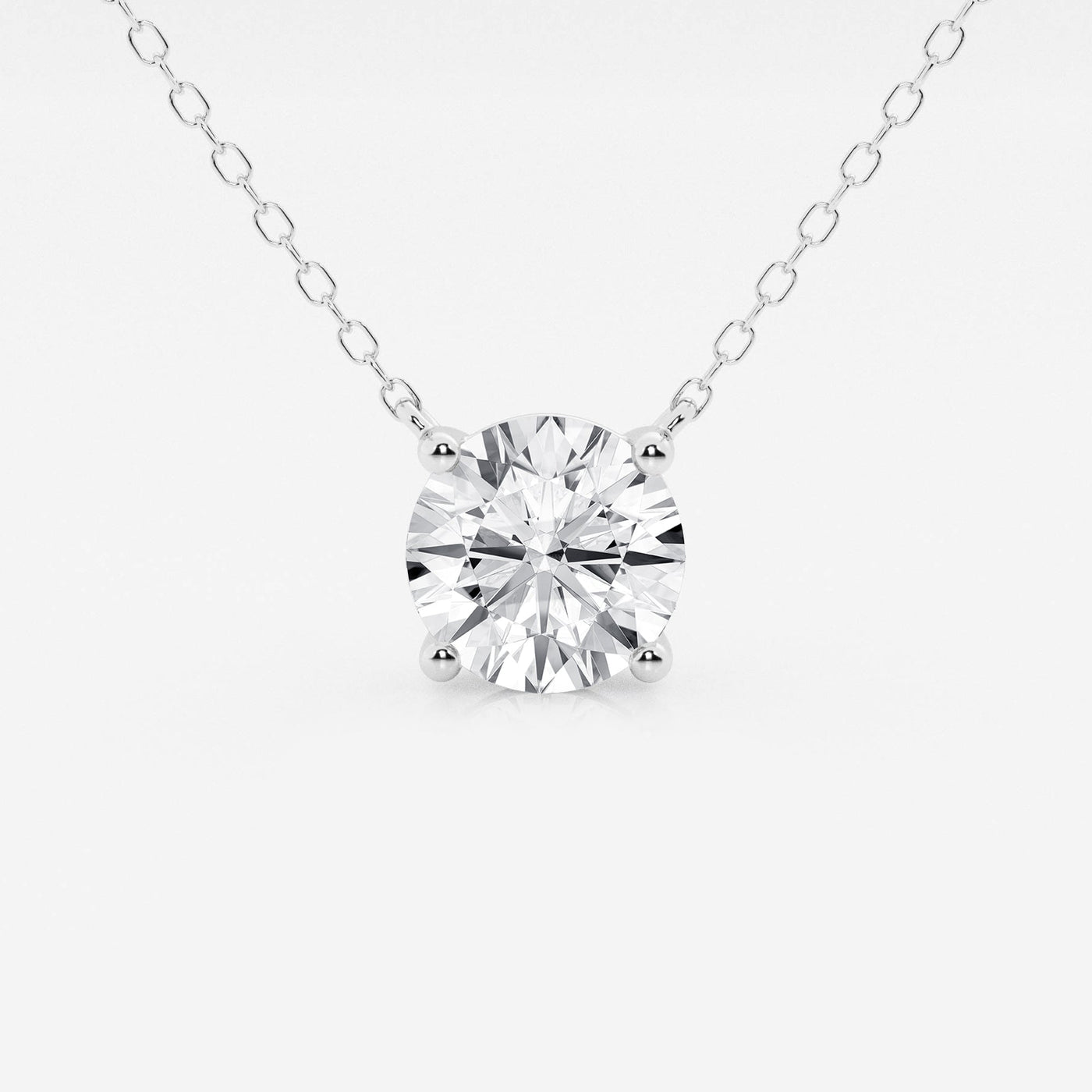2.00 CTW Lab Grown Round F/G VS1 Diamond Floating Solitaire Pendant in 14K White or Yellow Gold – AGI Certified