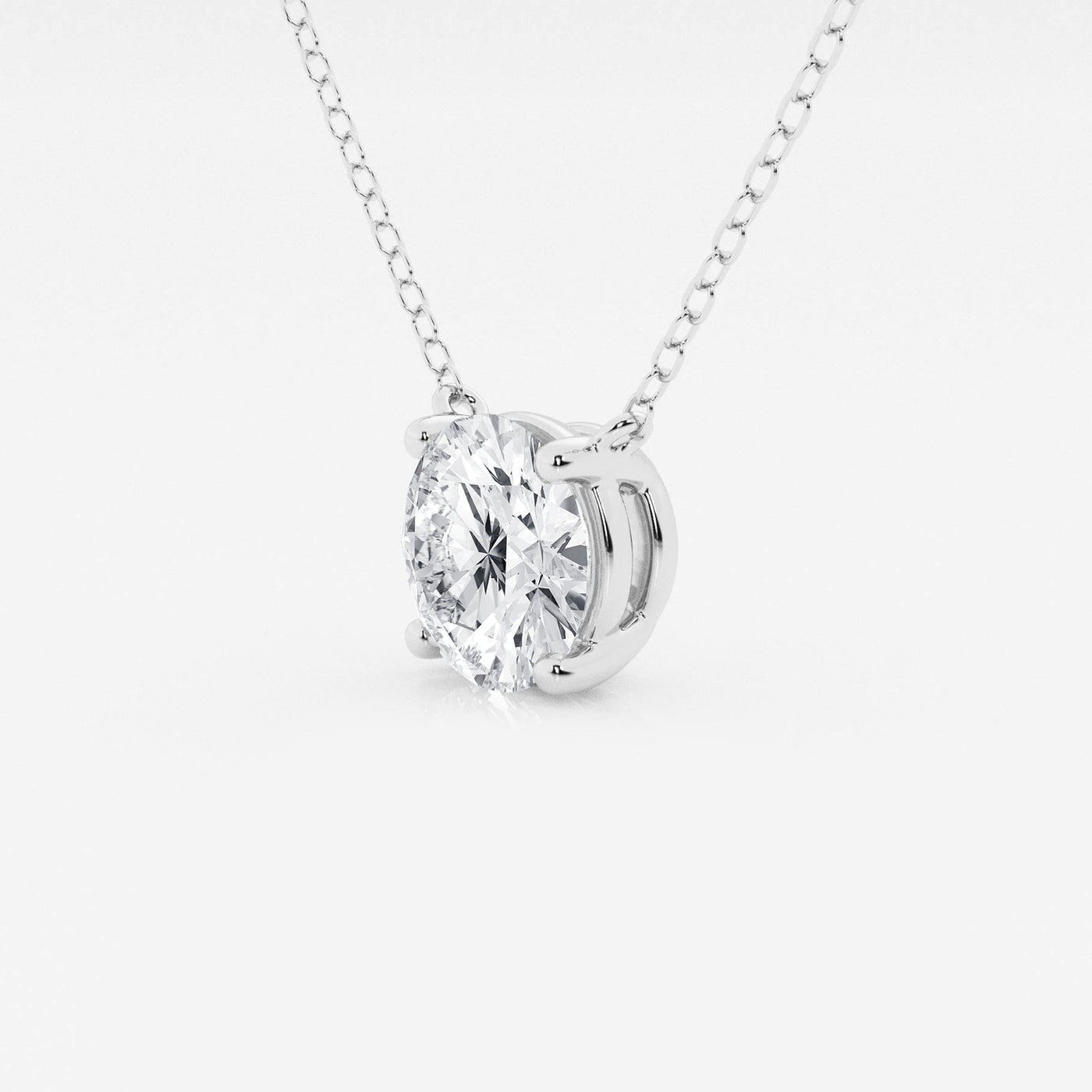 2.00 CTW Lab Grown Round F/G VS1 Diamond Floating Solitaire Pendant in 14K White or Yellow Gold – AGI Certified