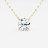 2.00 CTW Lab Grown Round F/G VS1 Diamond Floating Solitaire Pendant in 14K White or Yellow Gold – AGI Certified