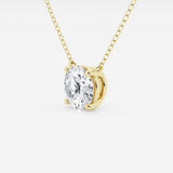 3.00 ct Lab Grown Round Diamond Floating Solitaire Pendant in 14K White or Yellow Gold – AGI Certified