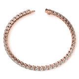 6ctw Created White Sapphire Tennis Bracelet - 3mm Stones - 14K Gold Overlay in White, Yellow or Rose Gold