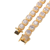 Square Cubic Zirconia Tennis Chains Top Quality Hiphop Necklace Luxury Full Iced Out CZ Jewelry For Men Women