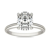 2.00 CTW AGI Certified  Oval Lab Grown Diamond Solitaire Engagement Ring in 14K White Gold (G-VS)