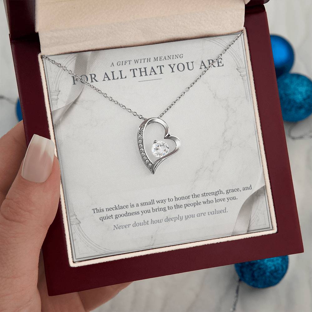 Carrara and Platinum Forever Love Necklace – Appreciation Gift