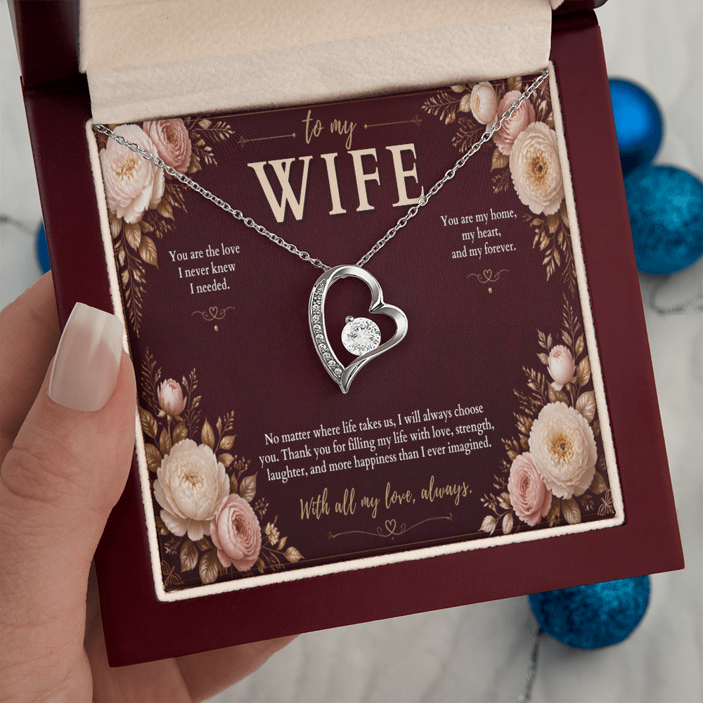 To My Wife Forever Love Necklace – Romantic Heart Pendant Gift