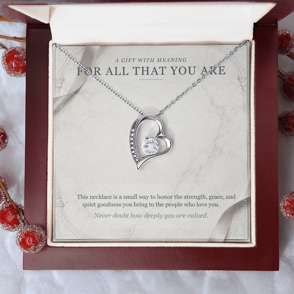 Carrara and Platinum Forever Love Necklace – Appreciation Gift