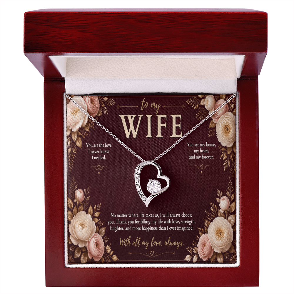 To My Wife Forever Love Necklace – Romantic Heart Pendant Gift