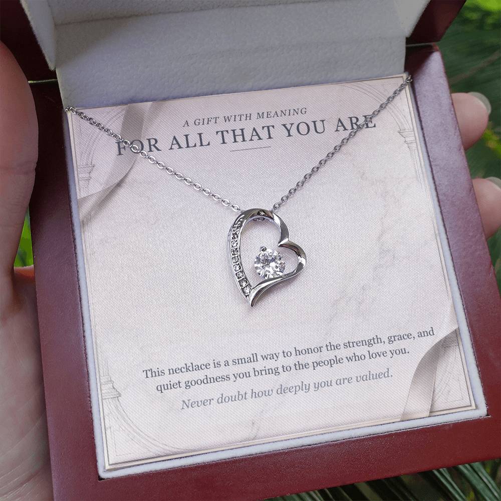 Carrara and Platinum Forever Love Necklace – Appreciation Gift