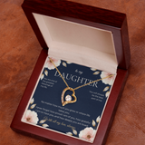 To My Daughter Forever Love Necklace, Heart Pendant Gift from Mom or Dad