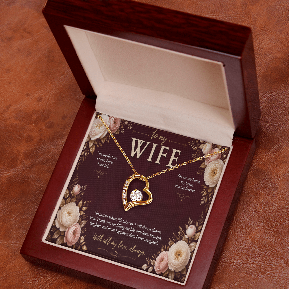 To My Wife Forever Love Necklace – Romantic Heart Pendant Gift