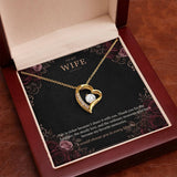 To My Wife Onyx and Rose Gold Necklace – Forever Love Gift