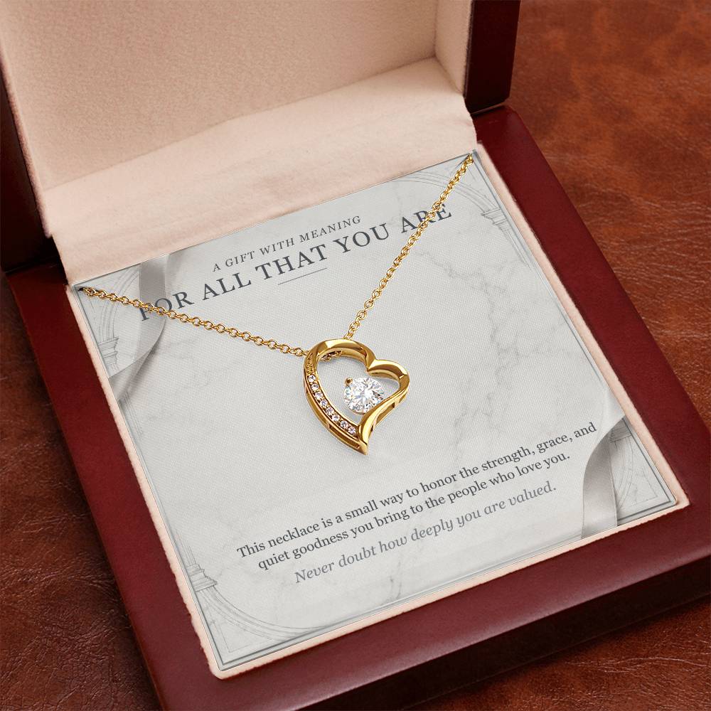 Carrara and Platinum Forever Love Necklace – Appreciation Gift