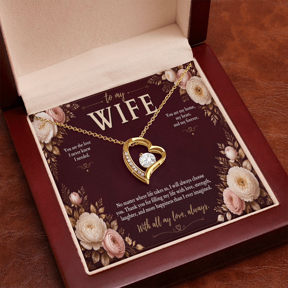 To My Wife Forever Love Necklace – Romantic Heart Pendant Gift