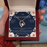 To My Daughter Forever Love Necklace, Heart Pendant Gift from Mom or Dad