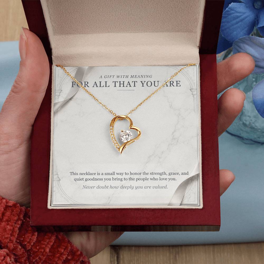 Carrara and Platinum Forever Love Necklace – Appreciation Gift