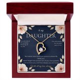 To My Daughter Forever Love Necklace, Heart Pendant Gift from Mom or Dad