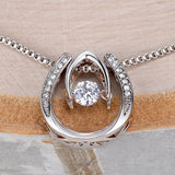 Merry Christmas Lucky In Love Necklace – Sparkling Horseshoe Pendant