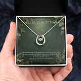 Merry Christmas Lucky In Love Necklace – Sparkling Horseshoe Pendant