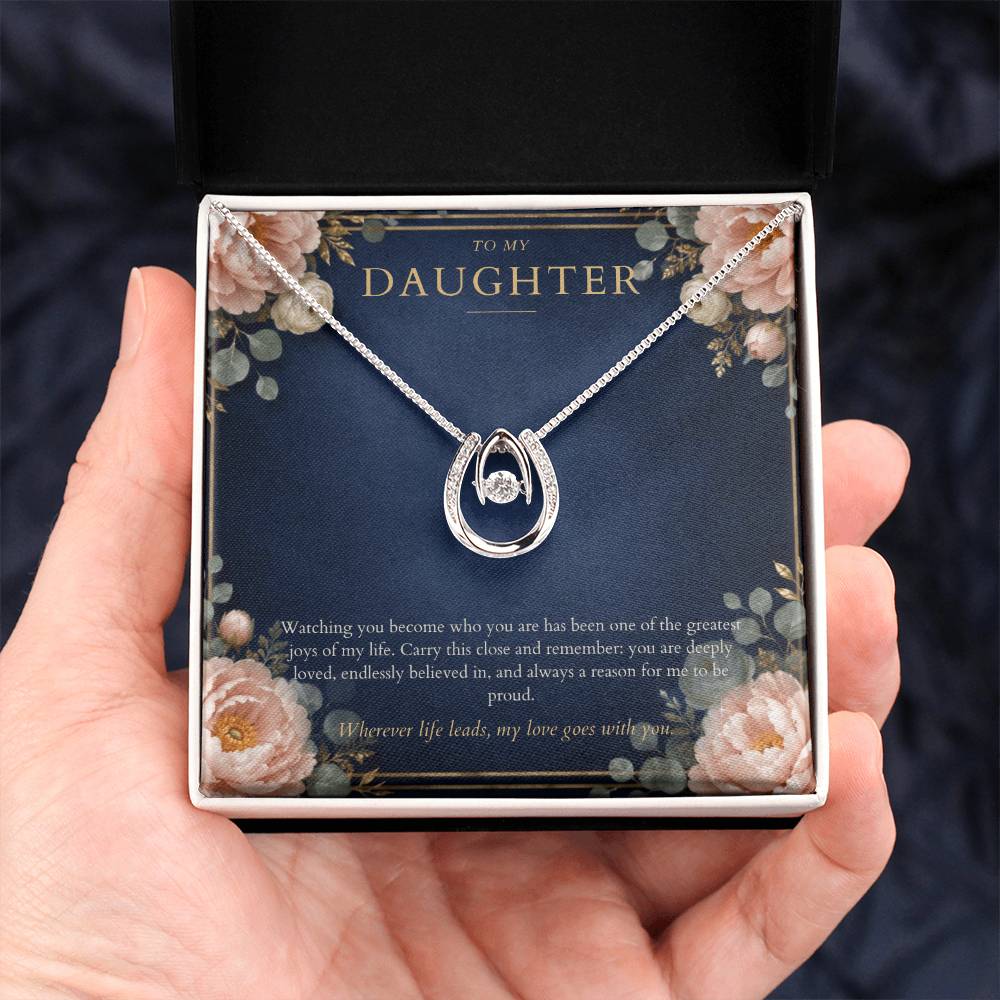 To My Daughter Lucky In Love Necklace