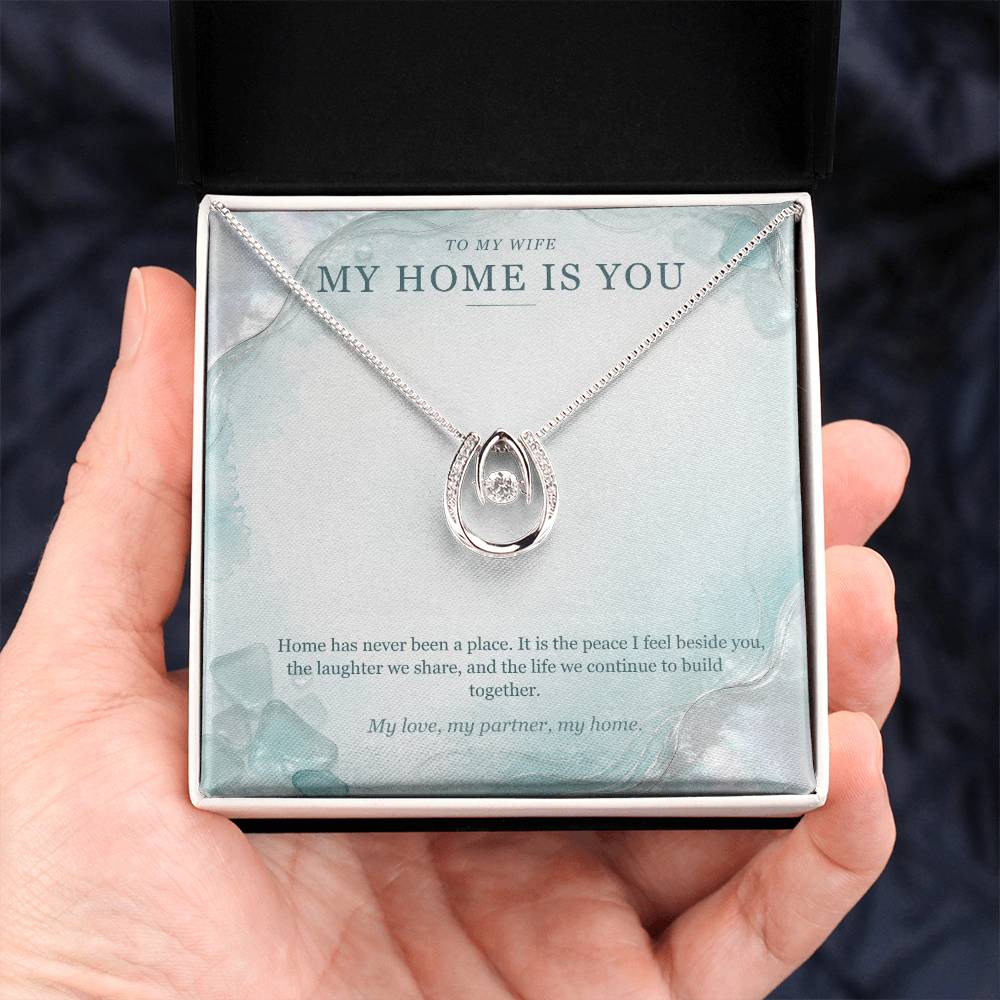 To My Wife Lucky In Love Necklace – My Home Is You