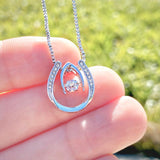 Merry Christmas Lucky In Love Necklace – Sparkling Horseshoe Pendant