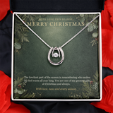 Merry Christmas Lucky In Love Necklace – Sparkling Horseshoe Pendant