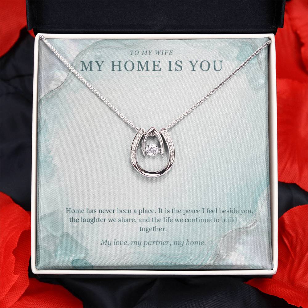 To My Wife Lucky In Love Necklace – My Home Is You