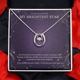 To My Daughter Lucky In Love Necklace – My Brightest Star