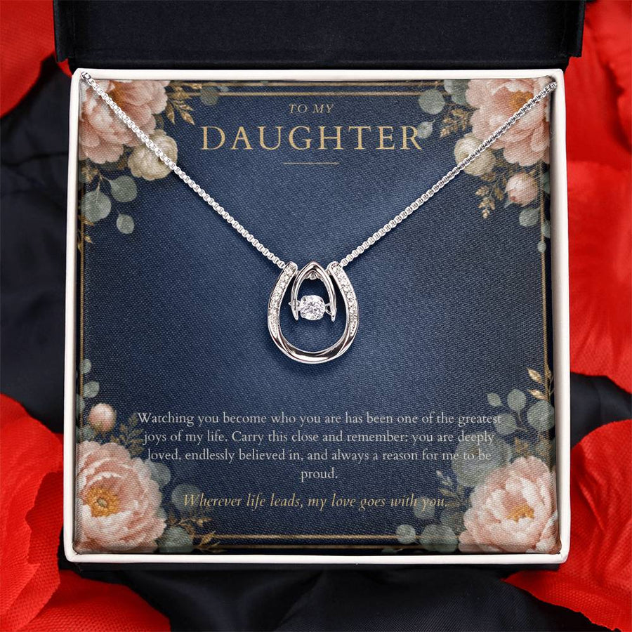 To My Daughter Lucky In Love Necklace