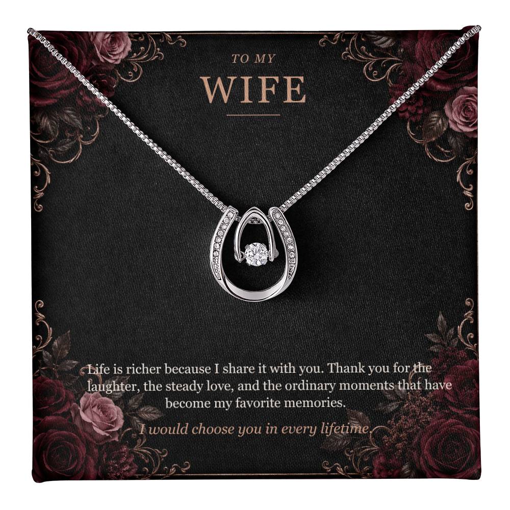 To My Wife Lucky In Love Necklace