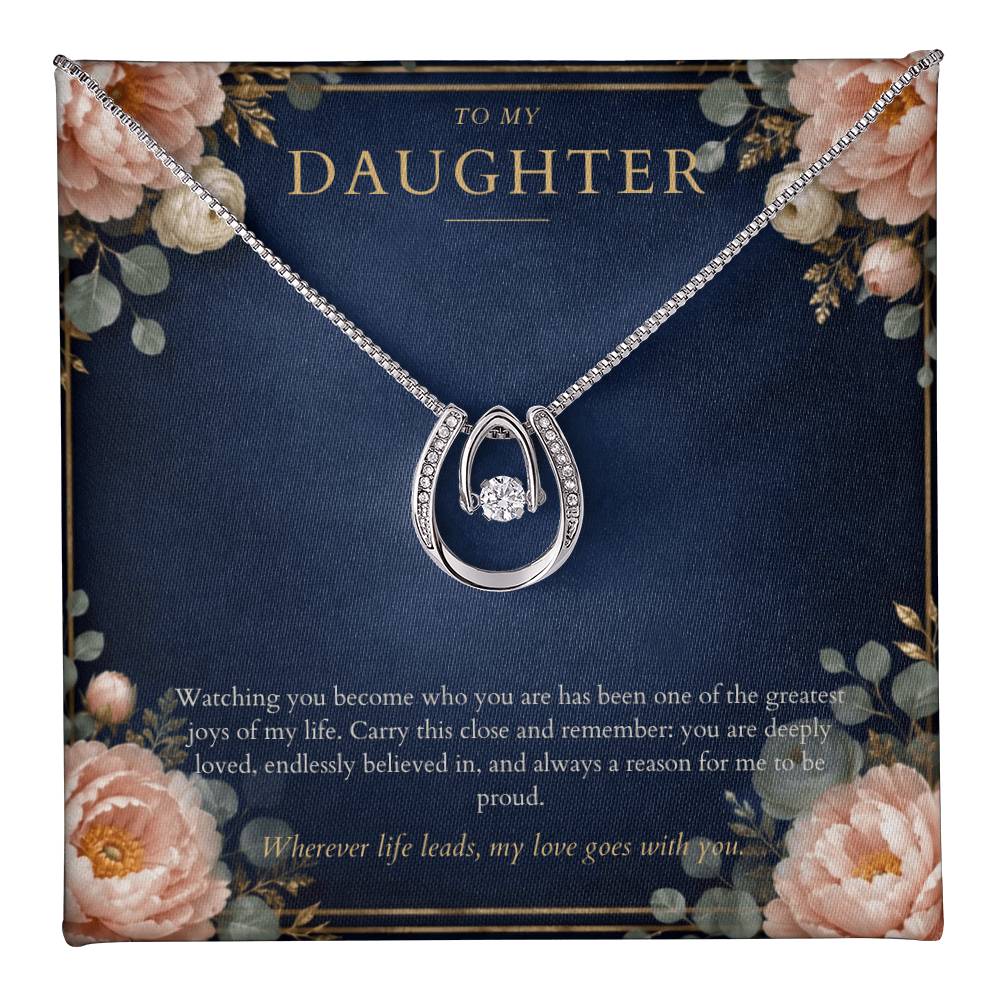To My Daughter Lucky In Love Necklace