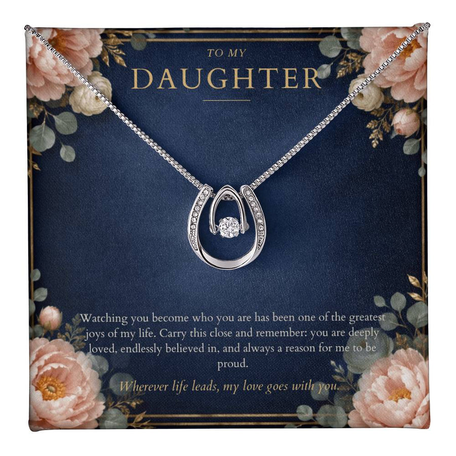 To My Daughter Lucky In Love Necklace