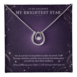 To My Daughter Lucky In Love Necklace – My Brightest Star