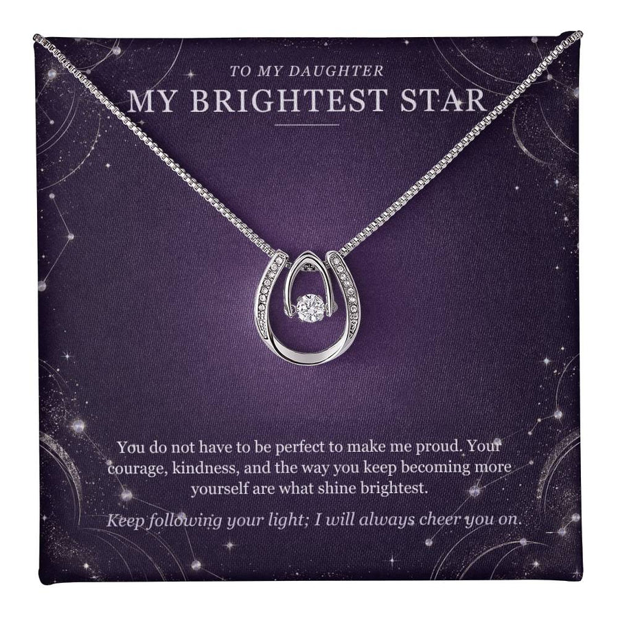 To My Daughter Lucky In Love Necklace – My Brightest Star