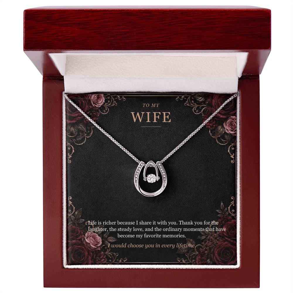 To My Wife Lucky In Love Necklace