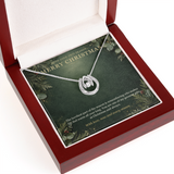 Merry Christmas Lucky In Love Necklace – Sparkling Horseshoe Pendant