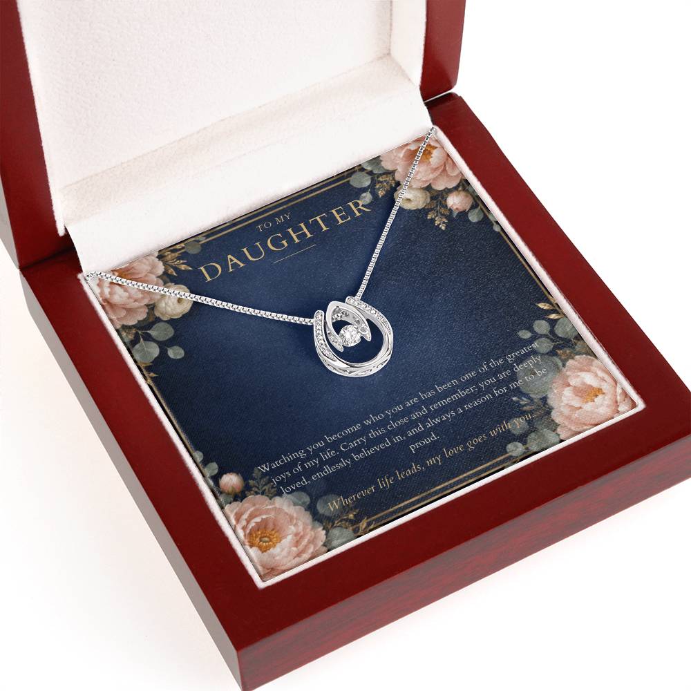To My Daughter Lucky In Love Necklace