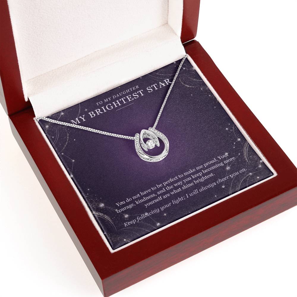 To My Daughter Lucky In Love Necklace – My Brightest Star
