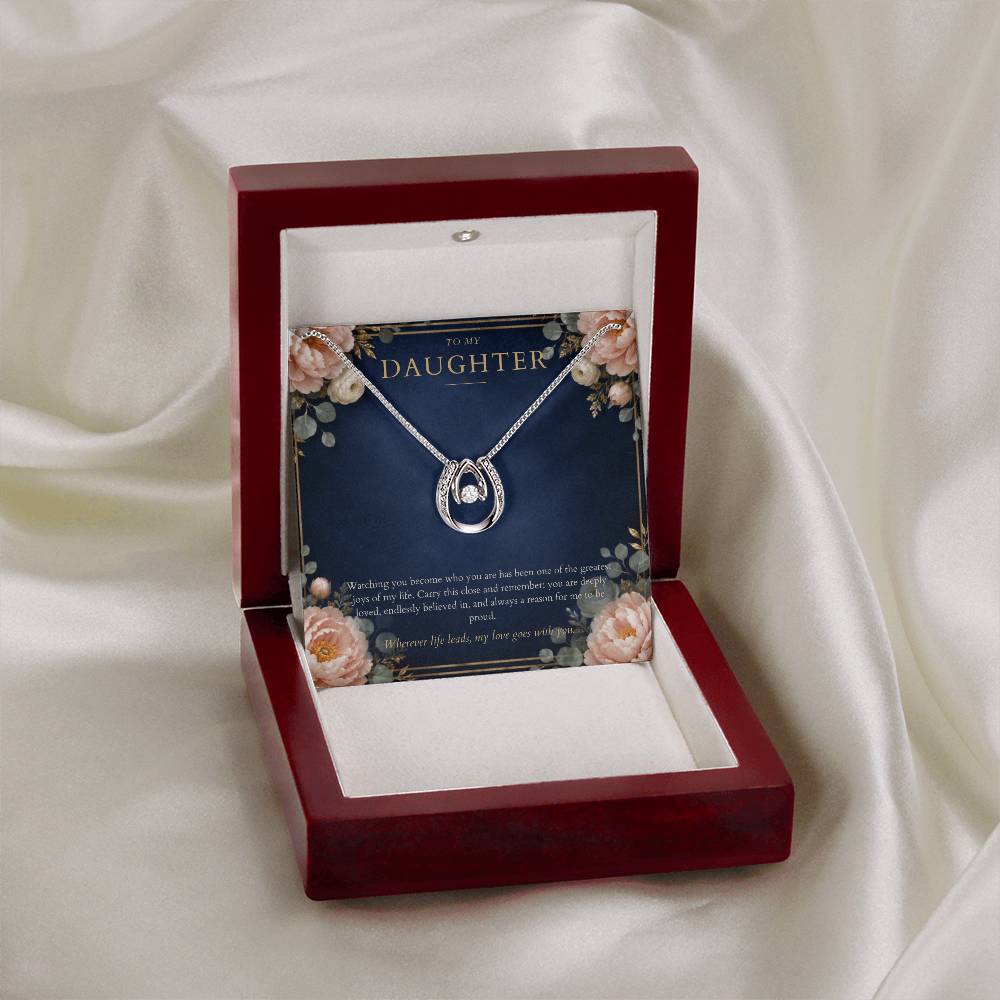 To My Daughter Lucky In Love Necklace