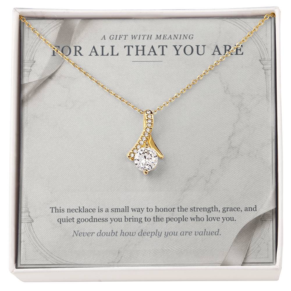 Carrara and Platinum Forever Love Necklace – For All That You Are Gift