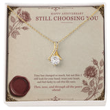 Burgundy Love Letter Forever Love Necklace – Still Choosing You Anniversary Gift