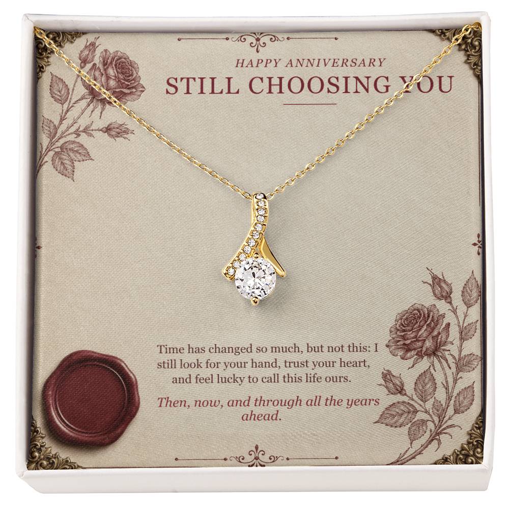 Burgundy Love Letter Forever Love Necklace – Still Choosing You Anniversary Gift