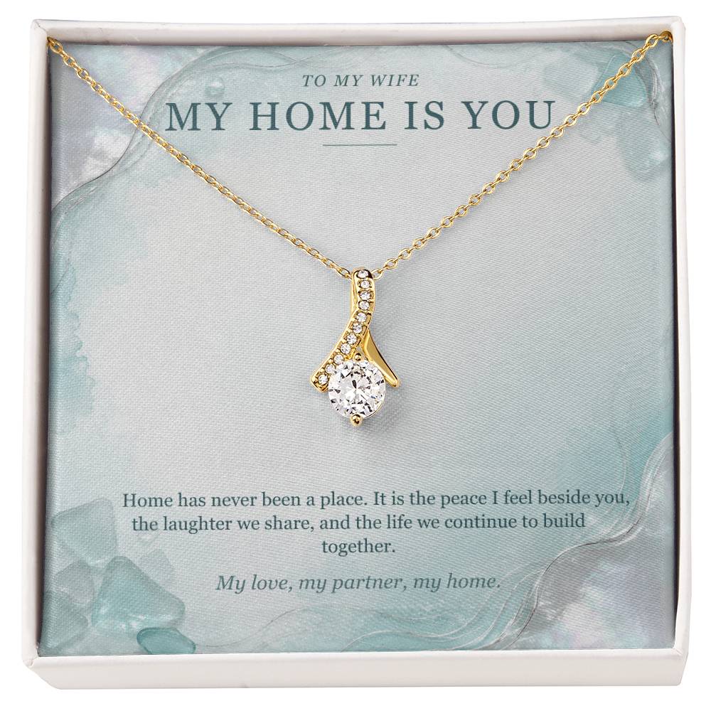 To My Wife Sea Glass Pearl Necklace – My Home Is You Gift