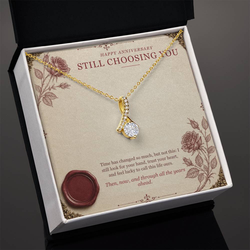 Burgundy Love Letter Forever Love Necklace – Still Choosing You Anniversary Gift