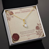 Burgundy Love Letter Forever Love Necklace – Still Choosing You Anniversary Gift