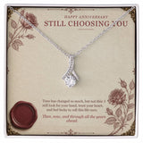 Burgundy Love Letter Forever Love Necklace – Still Choosing You Anniversary Gift