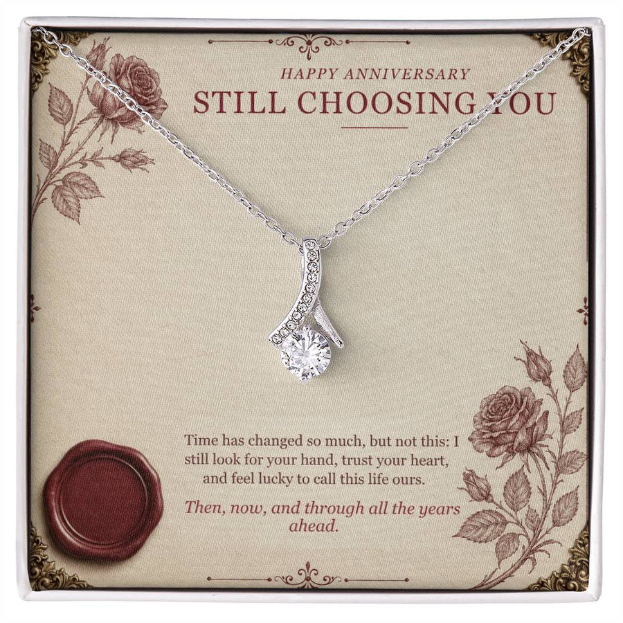 Burgundy Love Letter Forever Love Necklace – Still Choosing You Anniversary Gift