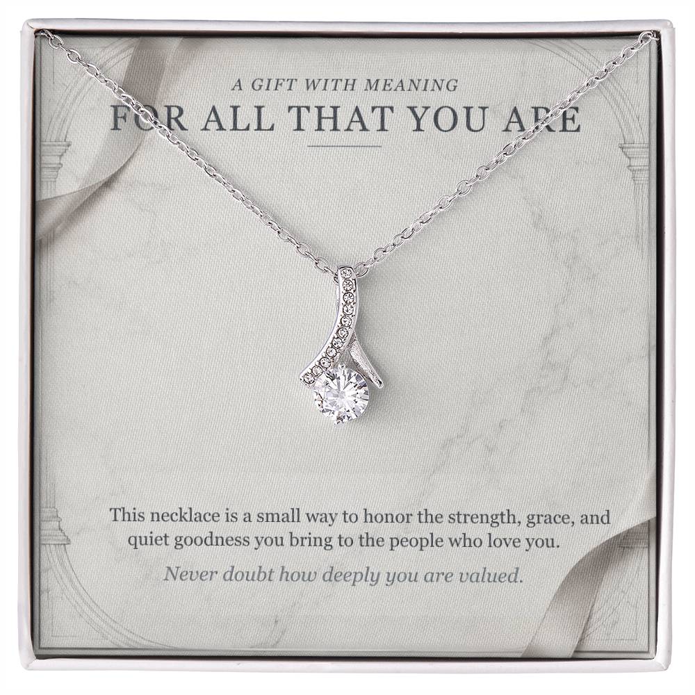 Carrara and Platinum Forever Love Necklace – For All That You Are Gift