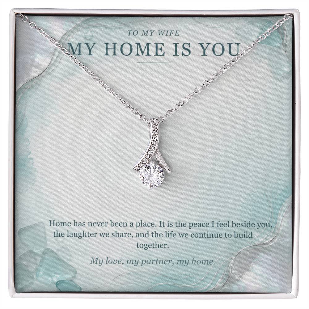 To My Wife Sea Glass Pearl Necklace – My Home Is You Gift
